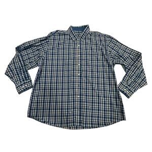 IZOD Mens Dress Shirt sz 3XLT/3TGL/3XLT Blue Plaid Button Down Long Sleeve